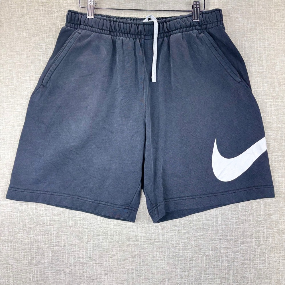 Nike Mens Medium Sportswear Club Fleece Shorts Black Large Swoosh